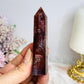High Grade Fire Quartz Tower with Rainbows 8.5cm