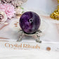 High Grade Purple Fluorite Sphere on Stand 171g
