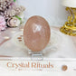 Rose Quartz Palm Stone (stand is display only)
