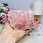 Large Chunky Rose Quartz Candle Holder 892g