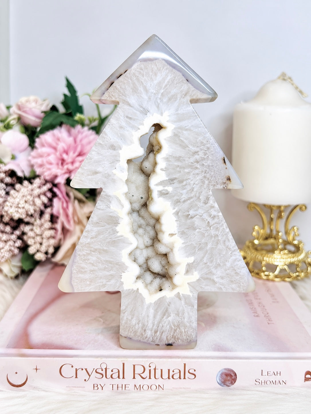 Large High Grade Sugar Druzy Agate Christmas Tree 18cm 445g