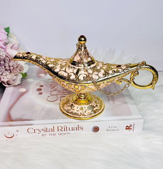 Magic Gold & Soft Pink Aladdin Style Lamp 22cm