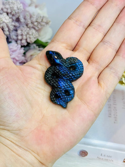 Labradorite Snake Carving 6cm