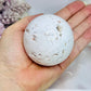 Large White Druzy Agate Sphere on Stand 297g
