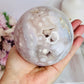 Perfect Large 1.04KG Perfect Sugar Druzy Pink Amethyst Sphere on Stand