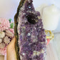 High Grade Amethyst Natural Cluster Slab with Stalactite Formations On Custom Stand 23cm 1.03KG