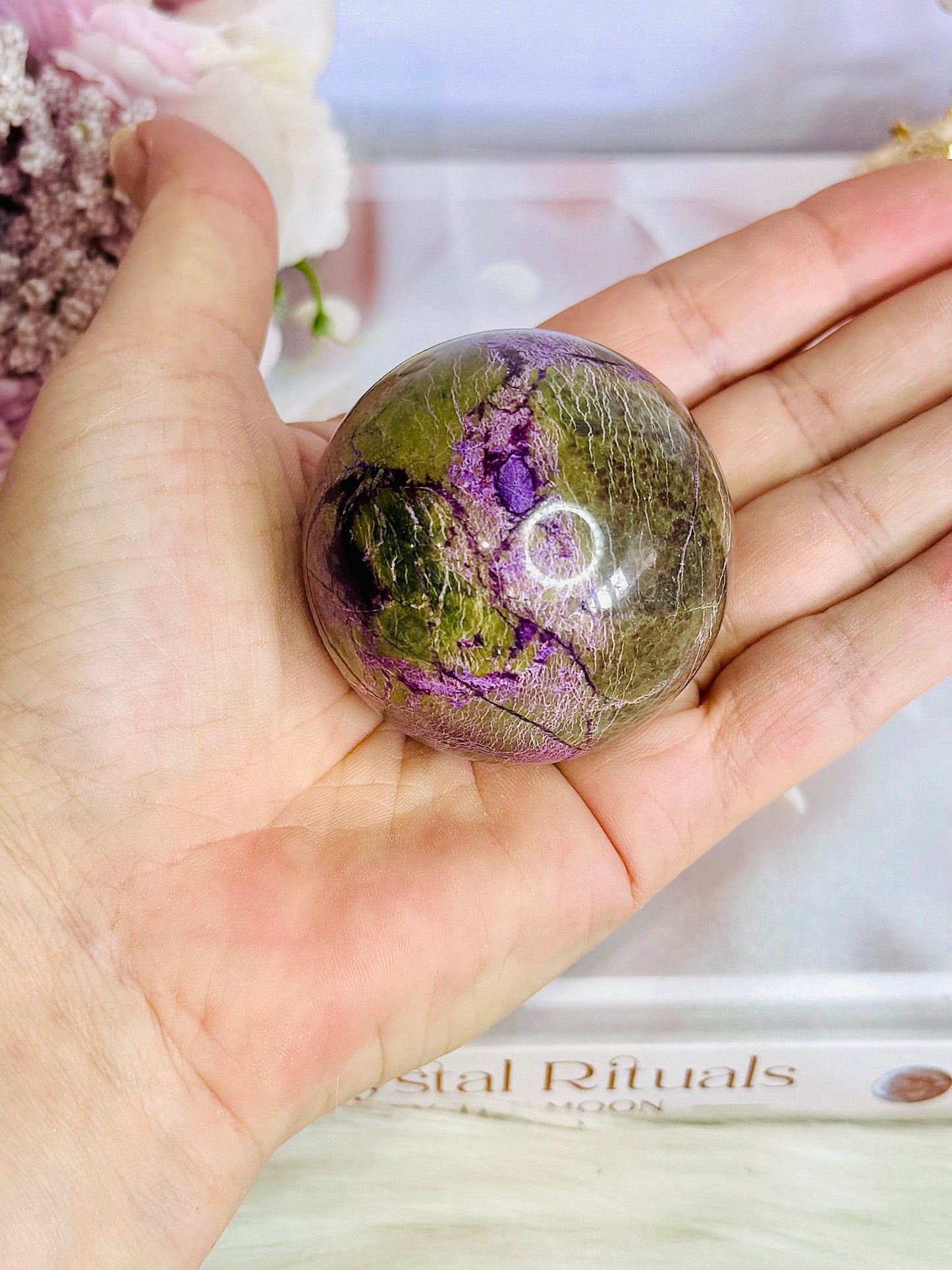 ⚜️ SALE ⚜️ Rare & Gorgeous Stitchtite | Atlantisite Sphere 5.5cm On Stand