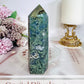 Natural Large 12cm Moss Agate Tower 220g