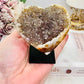 Sparkling 8cm Angel Aura Druzy Agate Carved Heart on Stand From Brazil