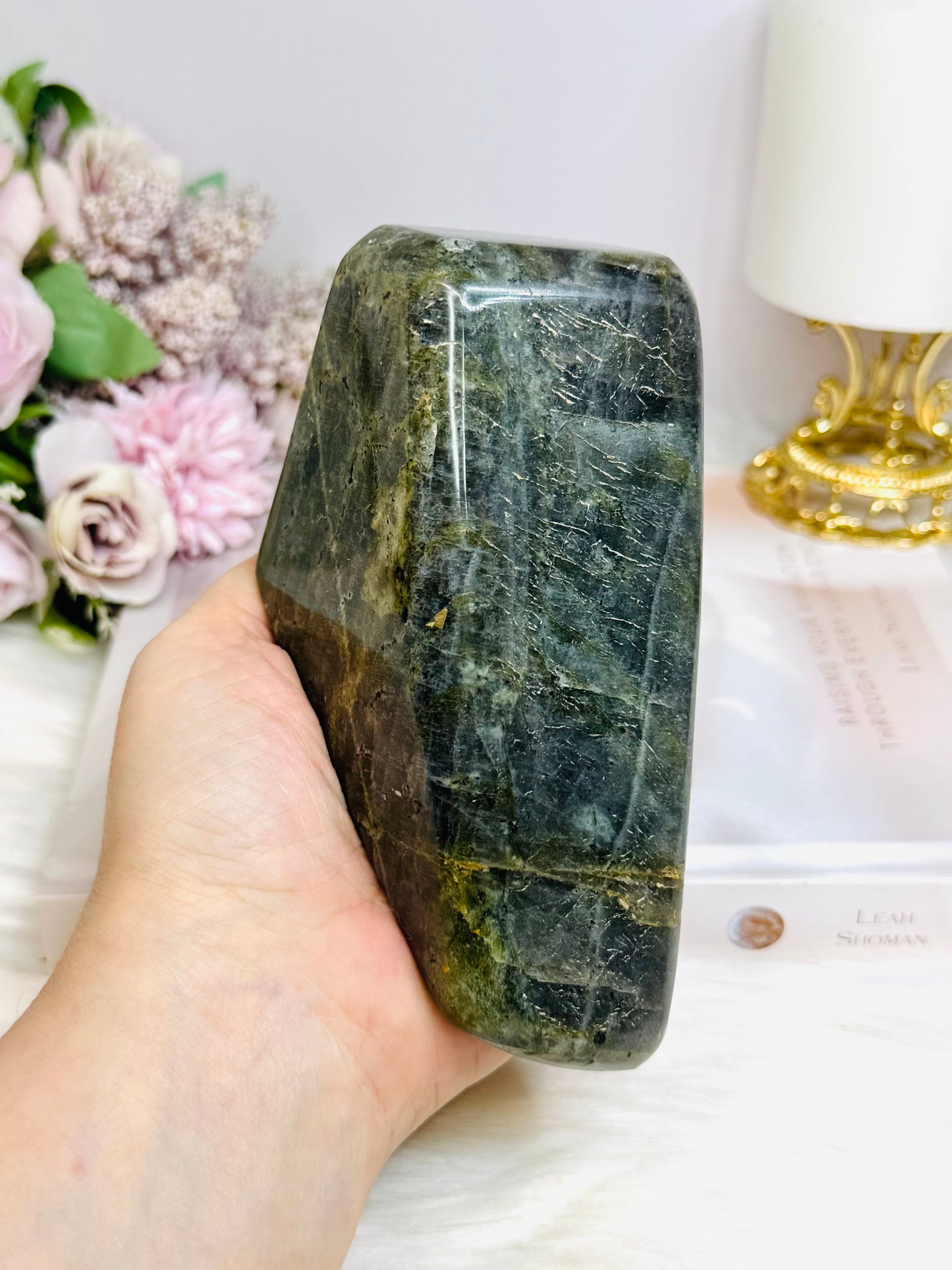 Large Labradorite Freeform with Pink & Purple Flash 847g 13.5cm