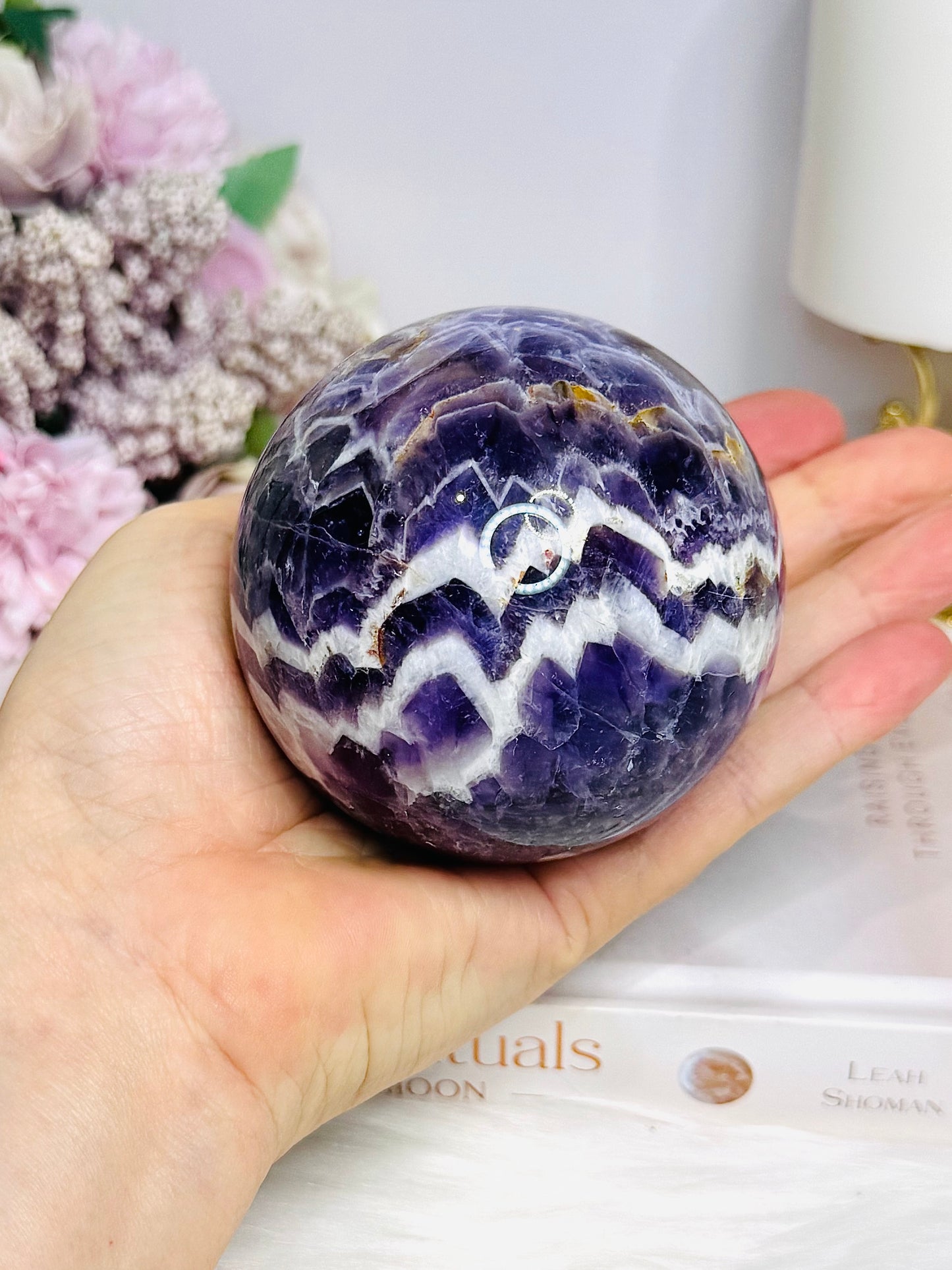 Large Chevron | Dream Amethyst Sphere on Stand 580g