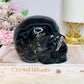 Huge Black Agate Carved Skull 11.5cm 1.24KG