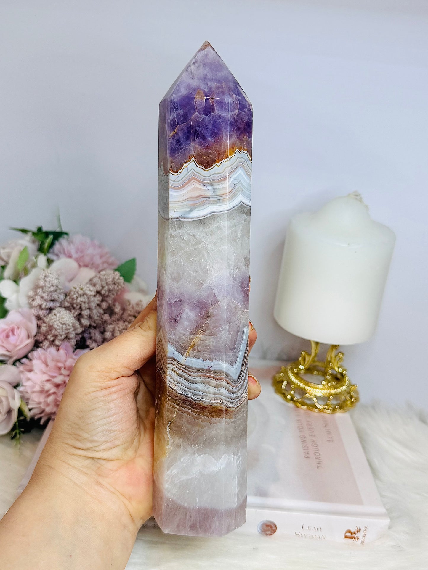 Large Amethyst X Agate Chunky Tower 23.5cm 769g