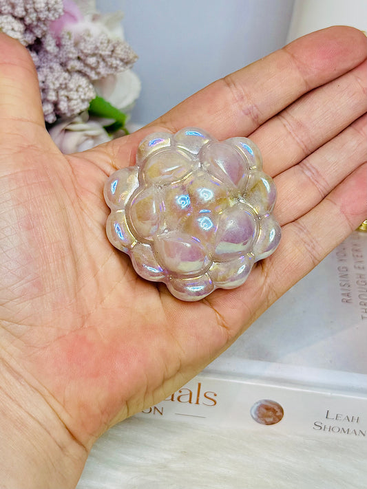Angel Aura Rose Quartz Flower