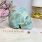 Caribbean Calcite Carved Large Skull 9cm 674g
