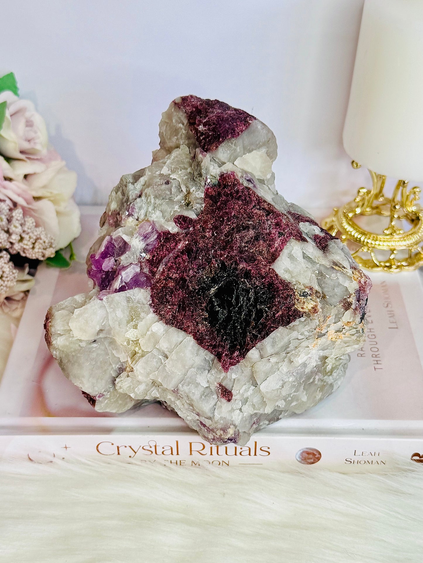 Phenomenal Huge 1.84KG Natural Pink Tourmaline & Lepidolite In Matrix Magical Specimen