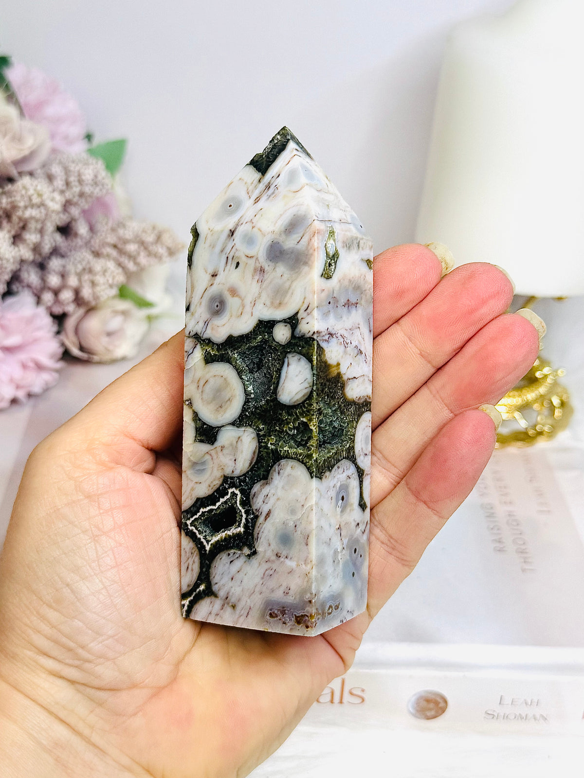 Rare Eighth Vein Jasper Druzy Chunky Tower 11cm 231g