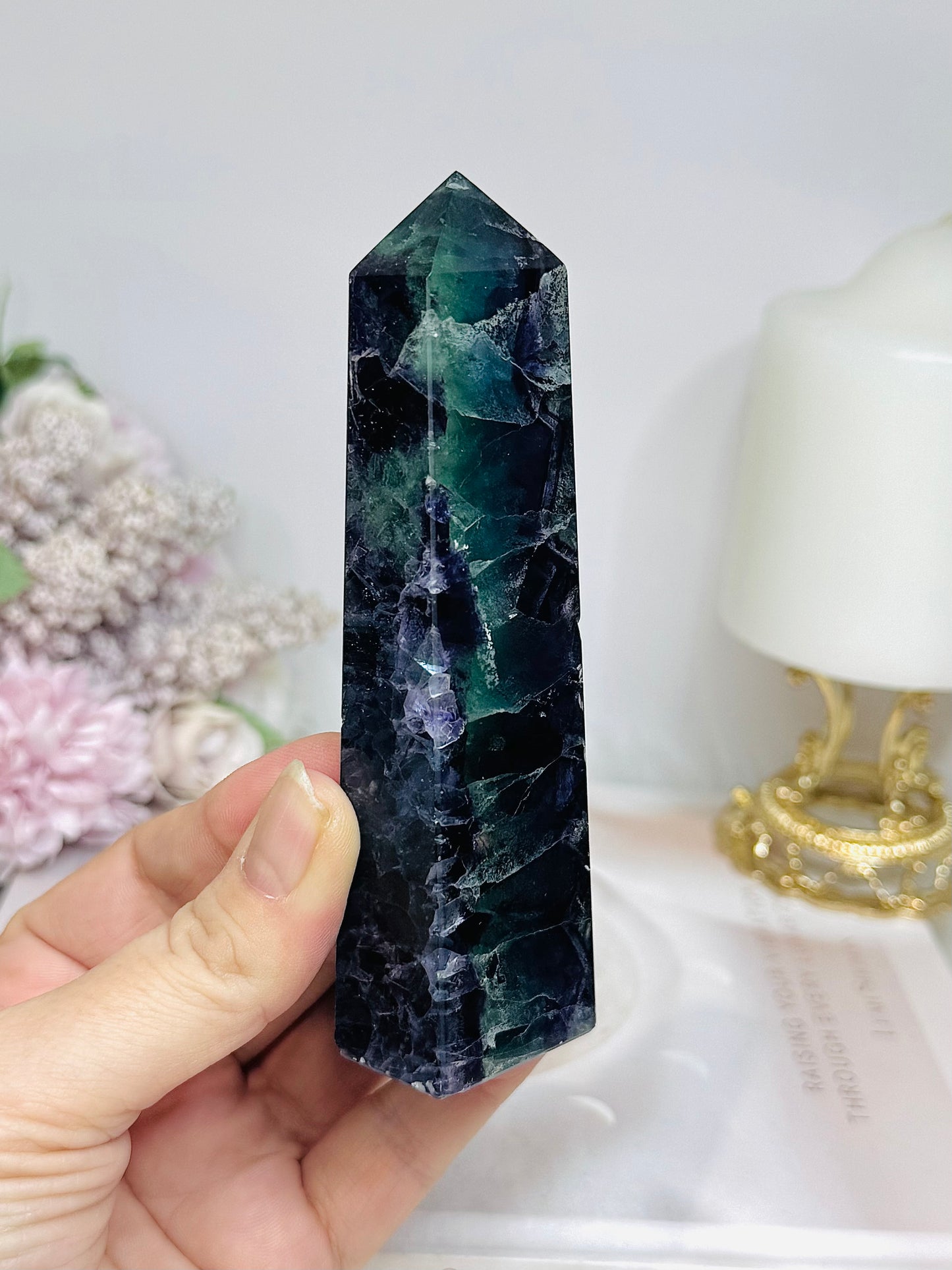 High Grade Fluorite Tower 12cm 195g