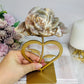 Large High Grade Moonstone Rose With Flash on Gold Stand 18cm