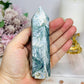 Moss Agate Tower 12cm