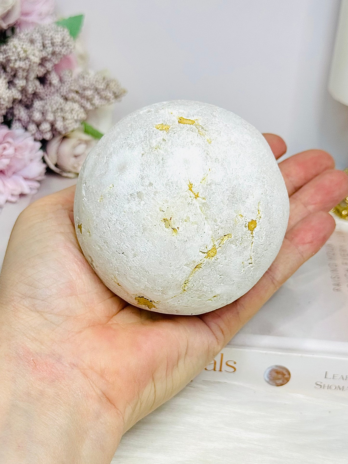 Large Moroccan Quartz Geode Sphere on Stand 566g