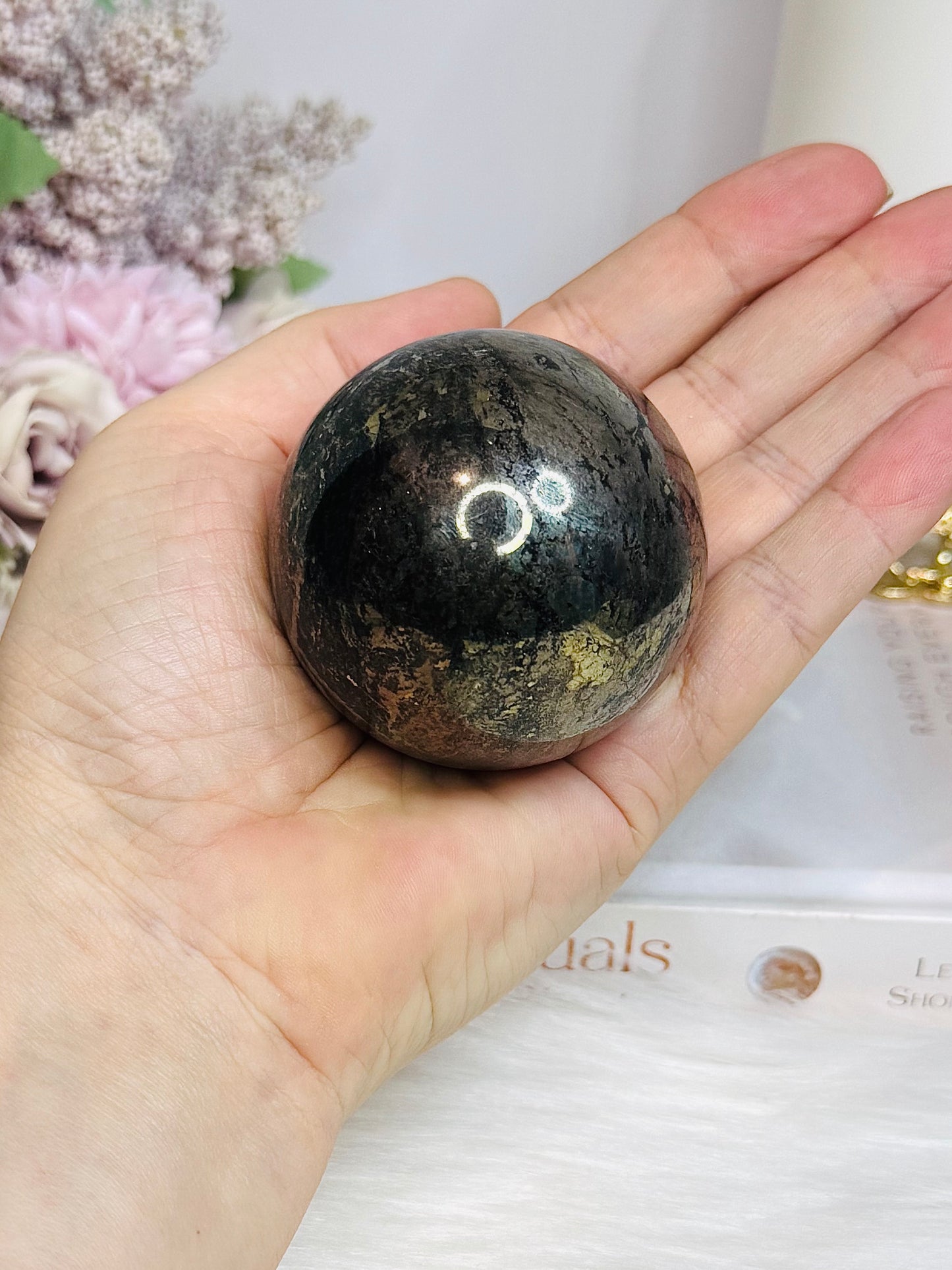 Pyrite Sphere on Stand 357g