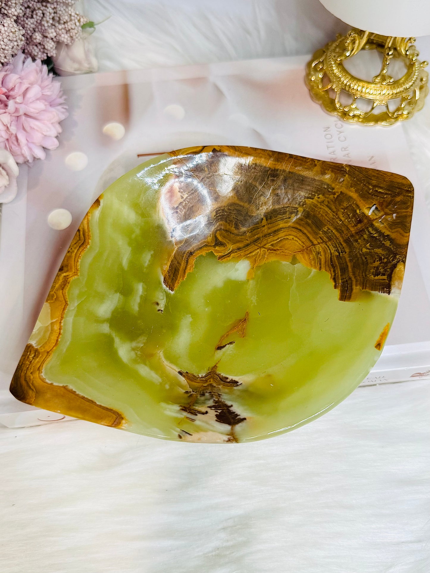 Large Green Onyx Bowl 18cm 487g