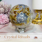 Large Ocean Jasper Rutile Druzy Sphere on Stand