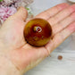 Carnelian Sphere on Gold Stand 111g