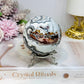 Large Mexican Crazy Lace Agate Druzy Sphere On Stand 425g