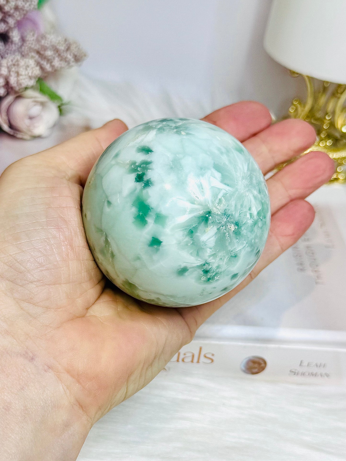 Green Alabaster Sphere (Synthetic) On Stand