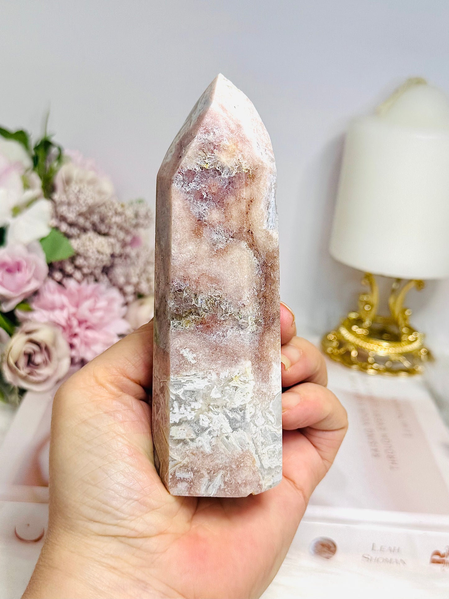 Pink Amethyst Druzy Tower 13cm