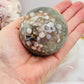 Green Druzy Cherry Blossom Agate Sphere on Stand 335grams