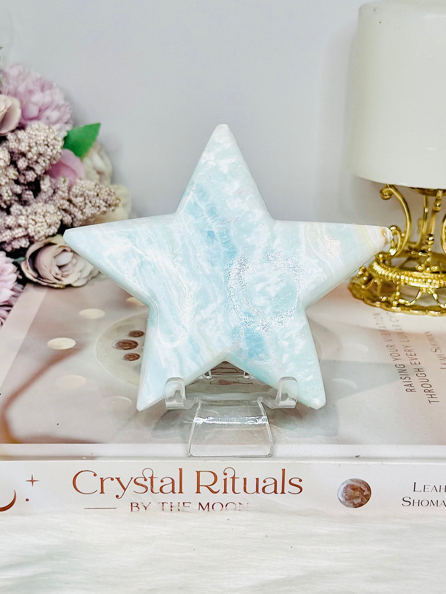 Large Caribbean Calcite Star on Stand 11.5cm