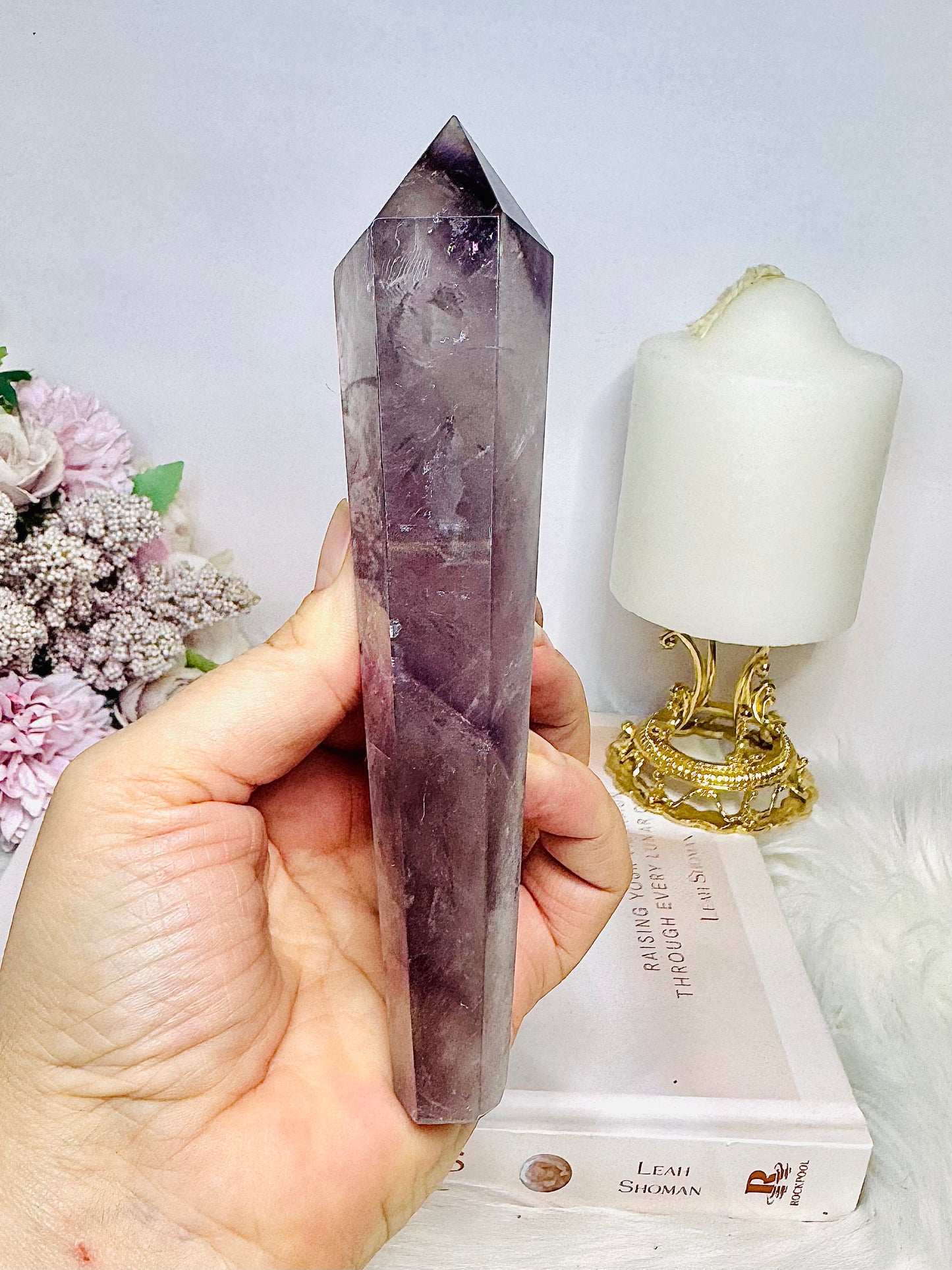 Amethyst Wand | Tower on Stand 25cm (inc stand)