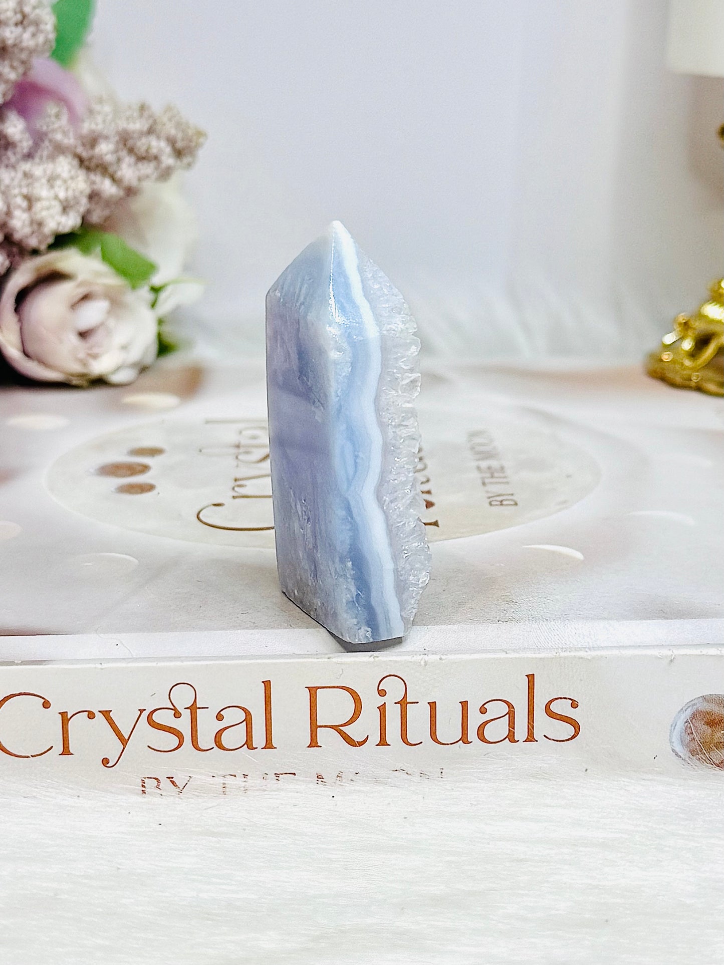 Blue Lace Agate Druzy Tower 5.5cm
