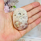 Pink Amethyst Druzy Palm Stone (stand is display only)