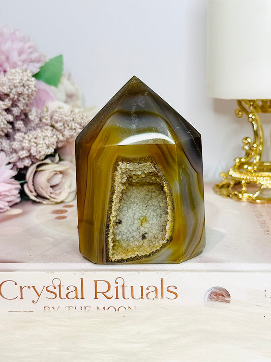 Chunky Sugar Druzy Agate Tower From Brazil 220g