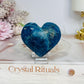 Blue Apatite Puffy Heart on Stand 6cm