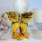 Large Gorgeous 17cm Gold Butterfly Stand with Large Selenite Sphere