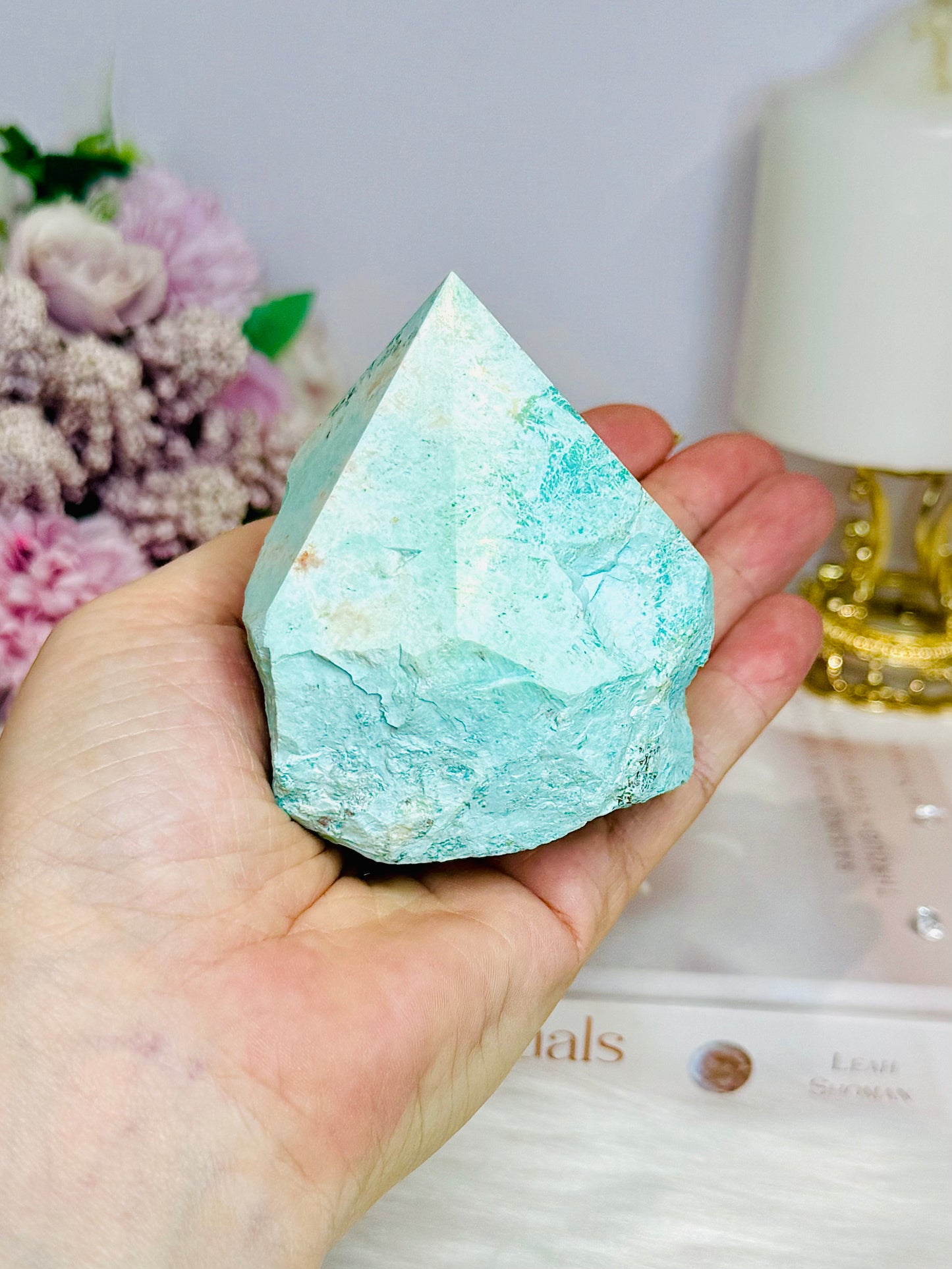 A Rare Stone ~ Chunky Natural Inca Turquoise Carved Freeform | Tower 7cm 233g