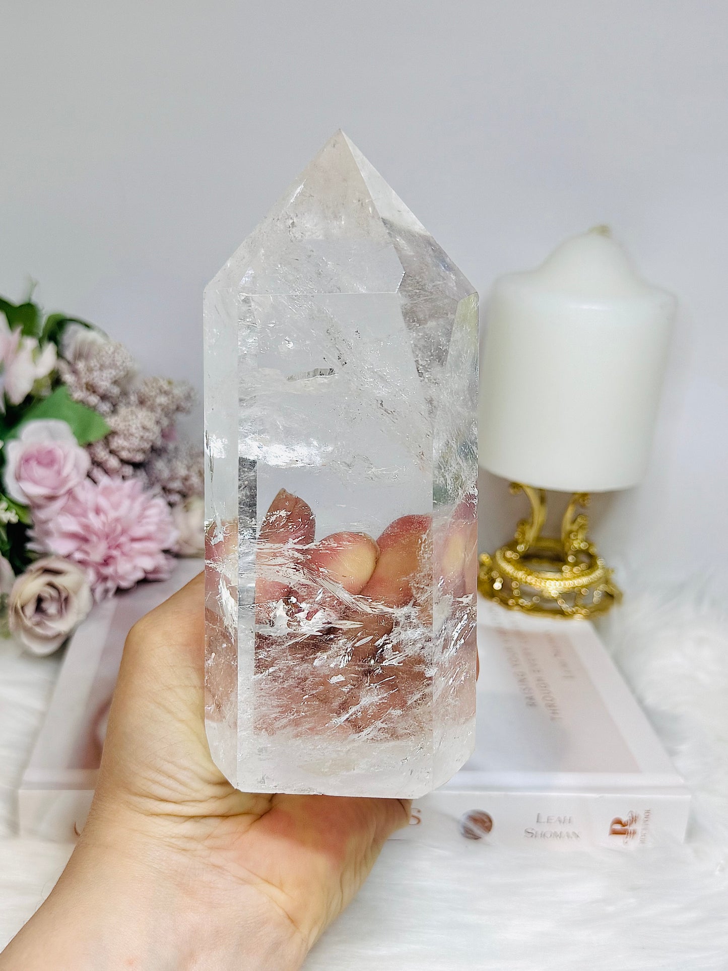 High Grade AAA Clear Quartz Large Chunky Tower From Brazil 15.5cm 956g