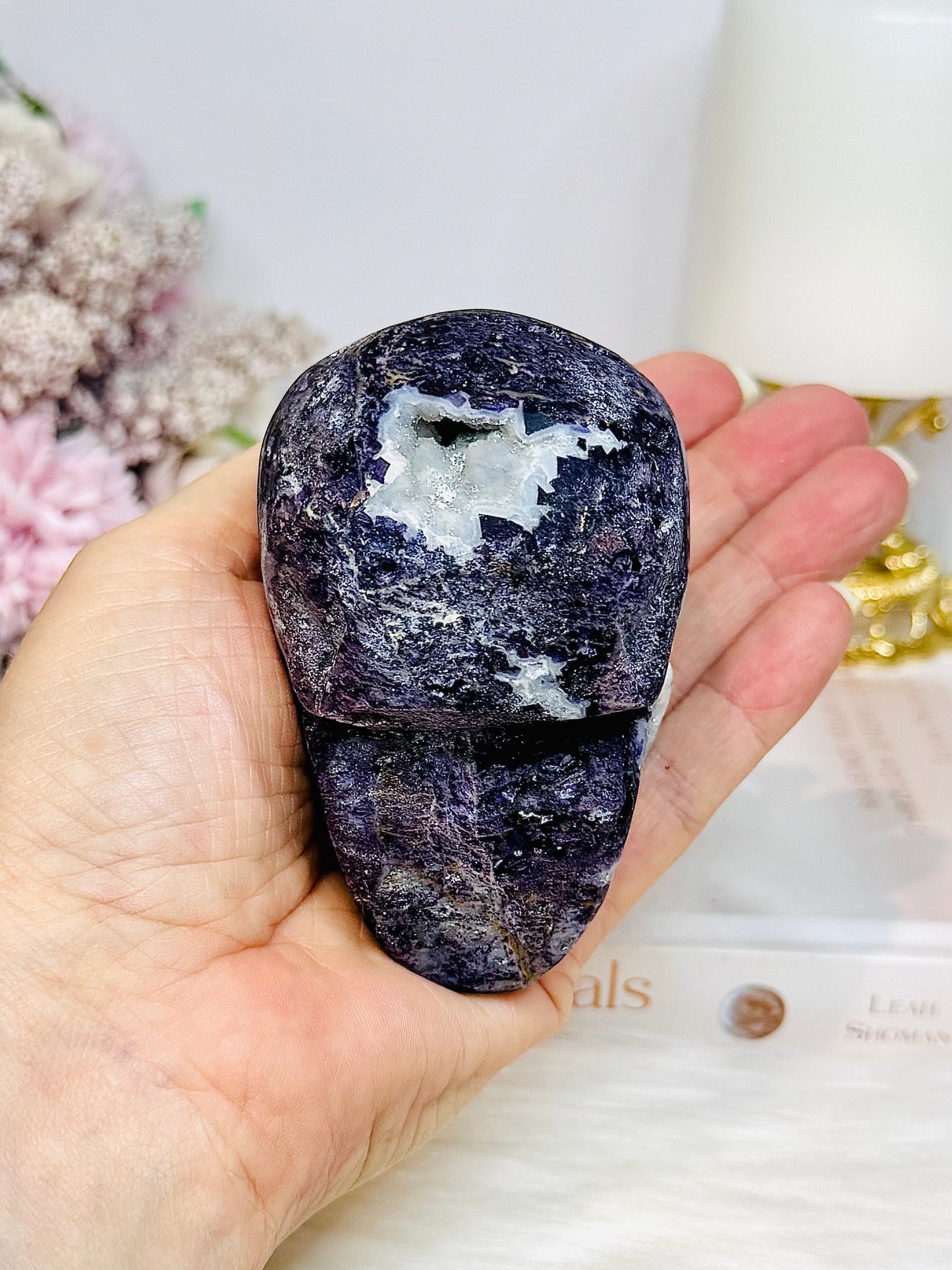 Purple Sphalerite Druzy Skull 8cm 419g