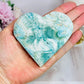 High Grade Blue Caribbean Calcite Carved Heart 9cm