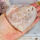 Beautiful Puffy Druzy Pink Amethyst Carved Heart On Stand