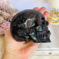 Amazing Large 1.01KG 11cm Garnet with Astrophyllite Carved & Polished Skull