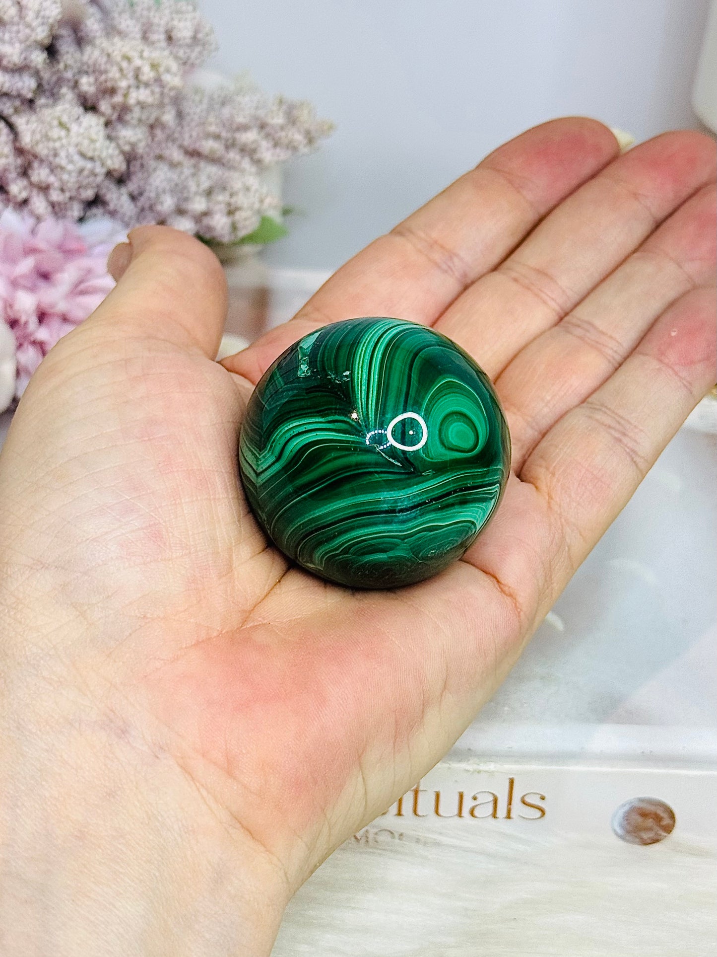 Natural Malachite From Congo Sphere on Stand 147g