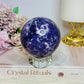 Large Purple Lepidolite Sphere on Stand 564g