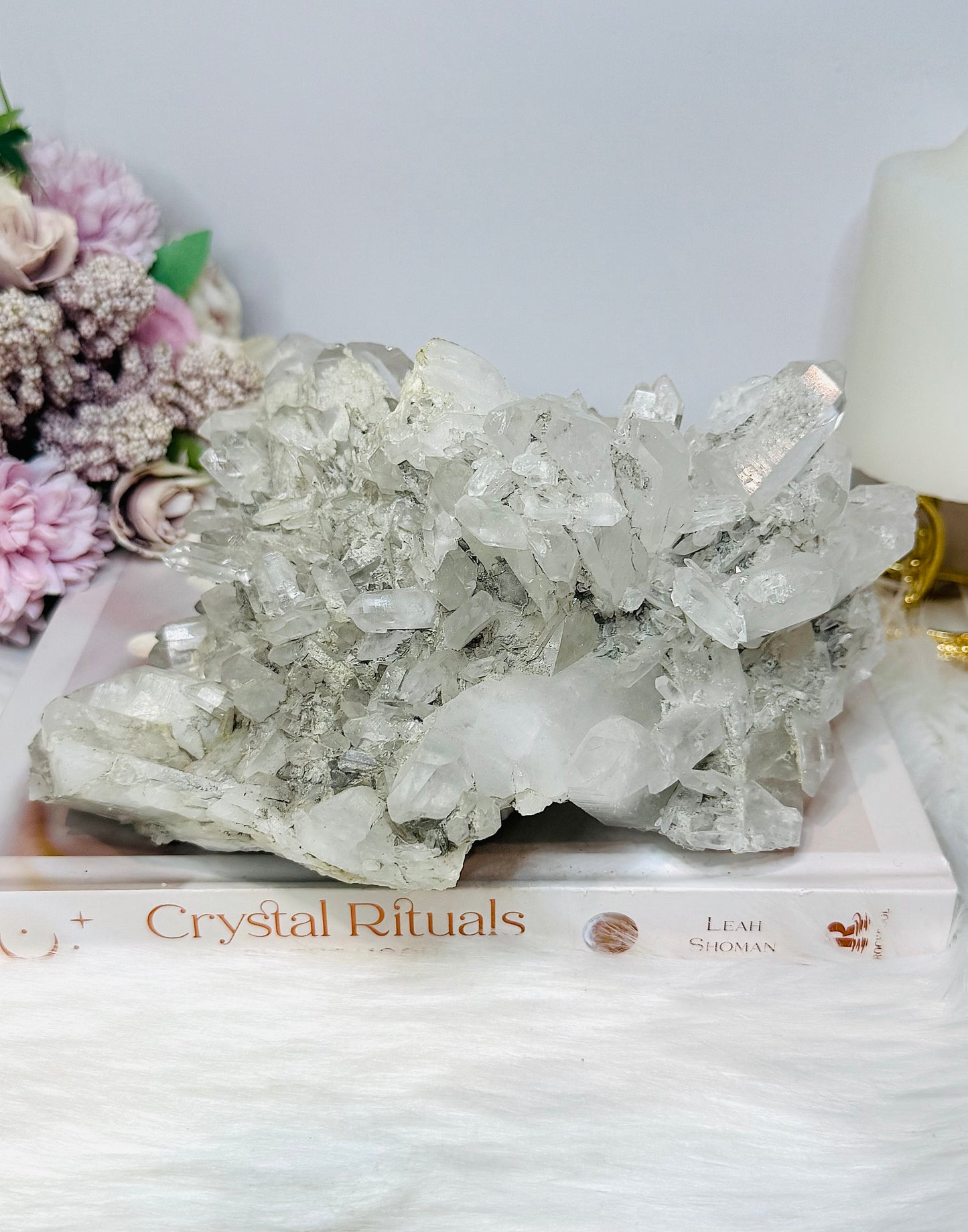 Large Clear Quartz Cluster Specimen 1.76KG