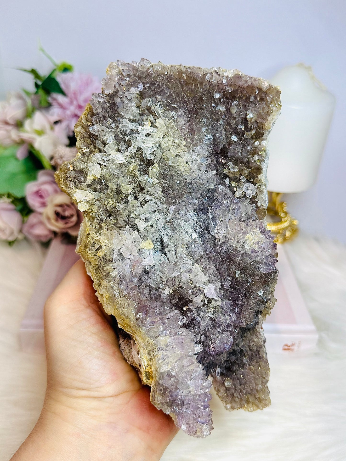 Large Natural Flower Amethyst | Zeolite Freeform Specimen 18cm 900g